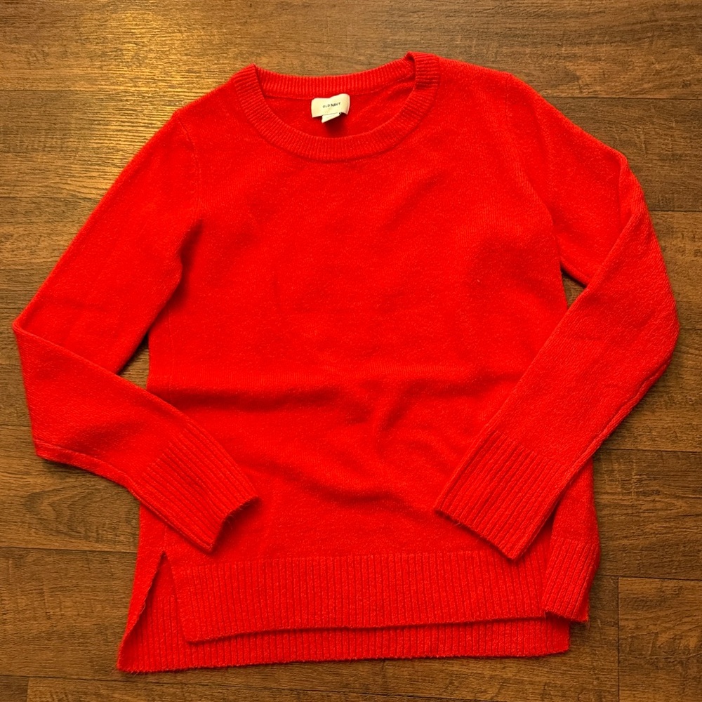 Old Navy Vibrant Red Crew Neck Sweater